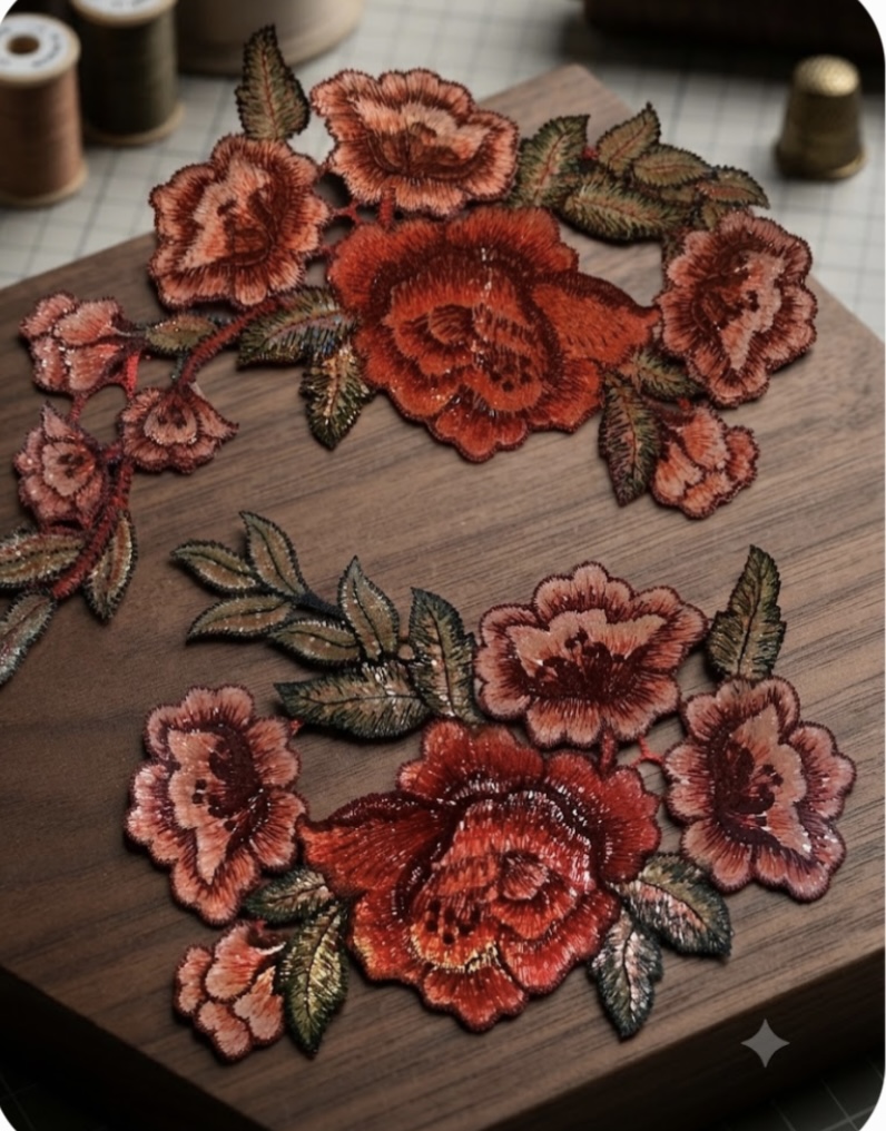Flores bordadas con mouliné