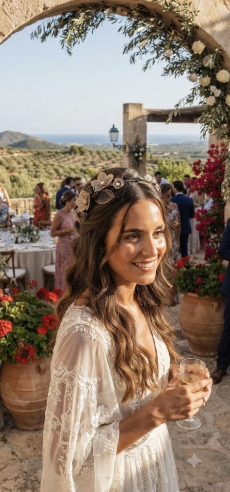 Diademas con hojas y flores